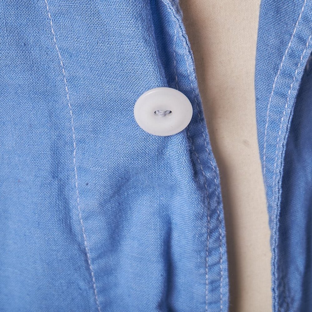 Vintage 1960s Light Blue Chore Jacket Shirt Workwear
